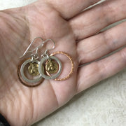 Bibi/Mixed Metal Bee Silver Earrings