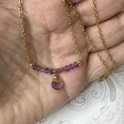 Lani/18” Amethyst & Gold Necklace