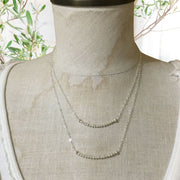Sabrina/16” & 18” Pearl Bar Silver Necklace