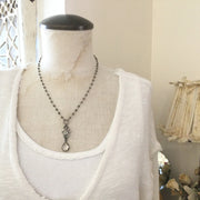 Marlow/18” Pyrite & Crystal Sterling Silver Necklace