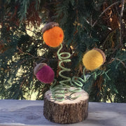 Wooly Acorns/In Natural Skinny Tree Stump