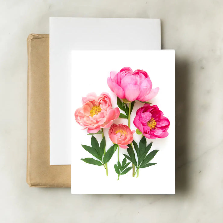 Peony Flowers/Card by Bottle Branch