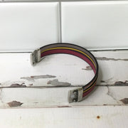 LE272/Multi-Strand Leather Magnetic Clasp Cuff