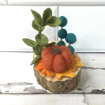 Pumpkin Patch/Wooly Buddy on Tree Stump