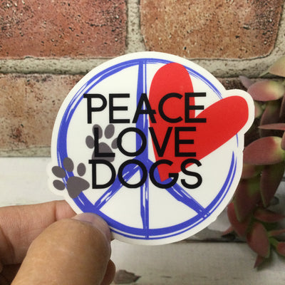 PEACE LOVE DOGS/Vinyl Sticker - by lydeen