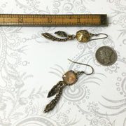 Honey/Swarovski Crystal & Brass Earrings