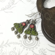Cera/Hand Painted Charms Silver Earrings