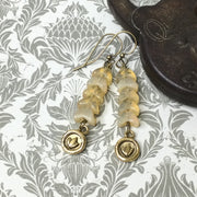 Corbin/Honey Czech Glass & Brass Earrings
