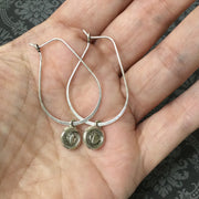 Issa/Lotus Charm Hoop Silver Earrings