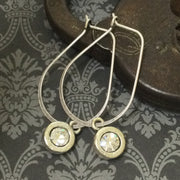 Denham/Crystal Charm Hoop Silver Earrings