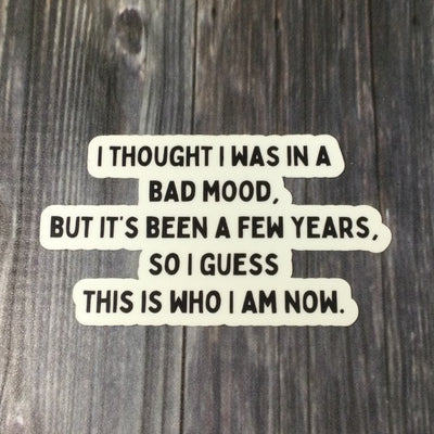 I Thought I Was In A Bad Mood/Vinyl Sticker