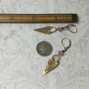 Clara/Jeweled Heart Gold Earrings