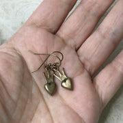 Morena/Bronze Crowned Heart Brass Earrings