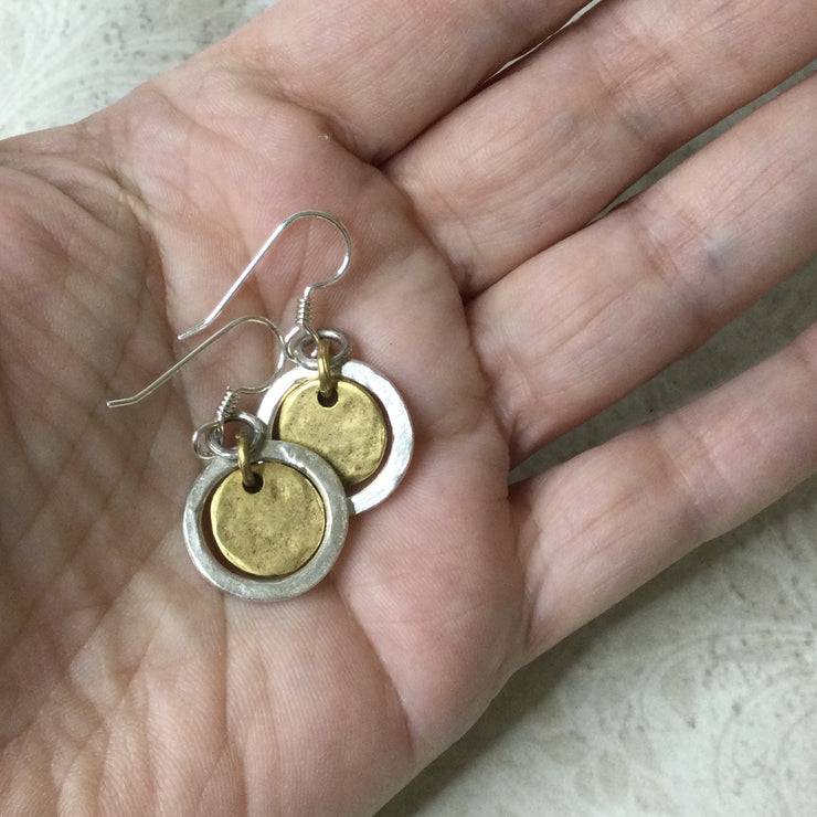 Tress/Mixed Metals Silver Earrings