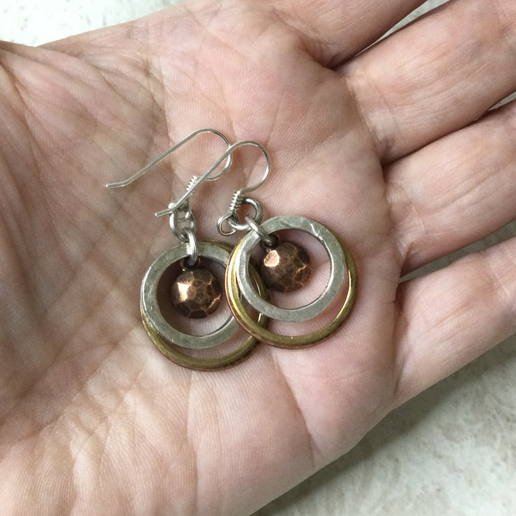 Sydney/Mixed Metals Silver Earrings