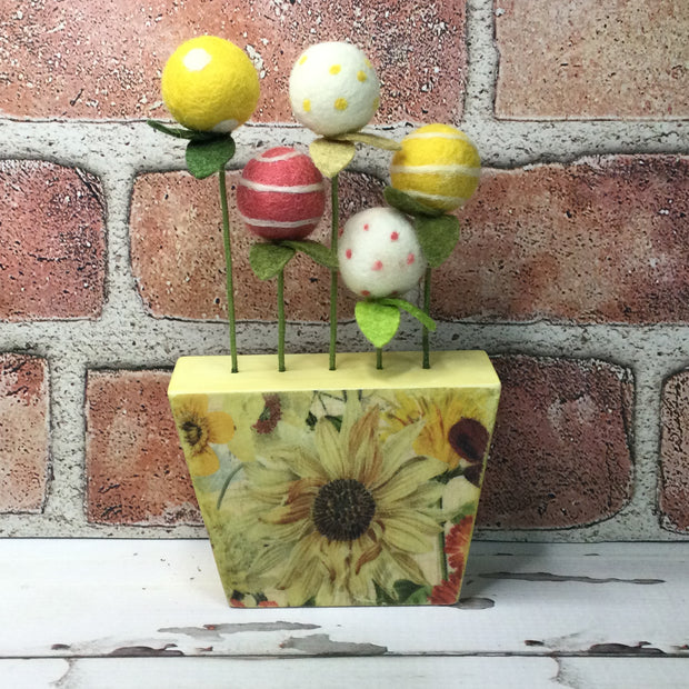 Sunflower Yellow/Wooly Flower Pot