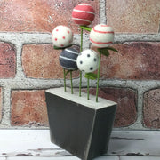 Pink Coral & Grey/Wooly Flower Pot