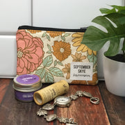 Boho Floral/Mini Cotton Zip Bag by September Skye