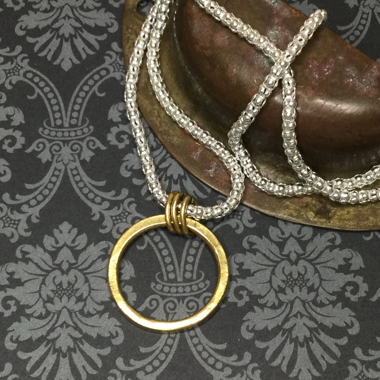 Carla/18” Gold Ring Sterling Silver Necklace