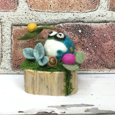 Wooly Froggy & Flora on Natural Tree Stump