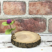 Plum Wooly Flora Candle Coaster/Natural Tree Slice