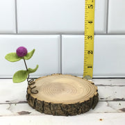 Plum Wooly Flora Candle Coaster/Natural Tree Slice