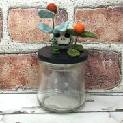 Wooly Skully on Black Stash-it Jar/Halloween