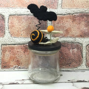 Wooly Bat on Black Stash-it Jar/Halloween