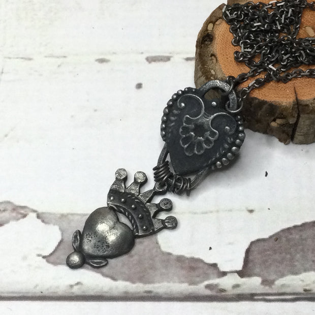 Rhett/30” Pewter Pendant Gunmetal Necklace