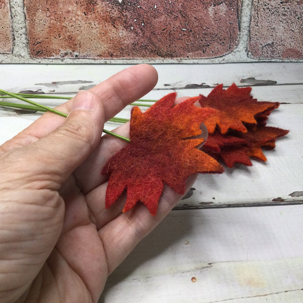 Rusty Red/Wooly Leaf on 18" Stem