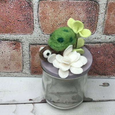 Wooly Turtle on Lavender Stash-it Jar