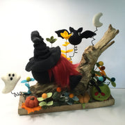 Witchy Gnome, "Hi Ho Sliver" on Natural Tree Stump/Halloween