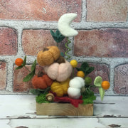 Pumpkin Pile, Moon & Flora on Vintage Barnwood