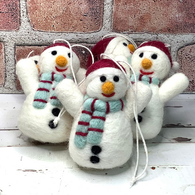 Wooly Snowman Ornament