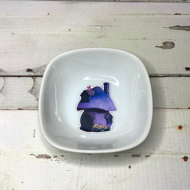 Purple Mushroom Cottage/Mini Trinket Dish by lydeen