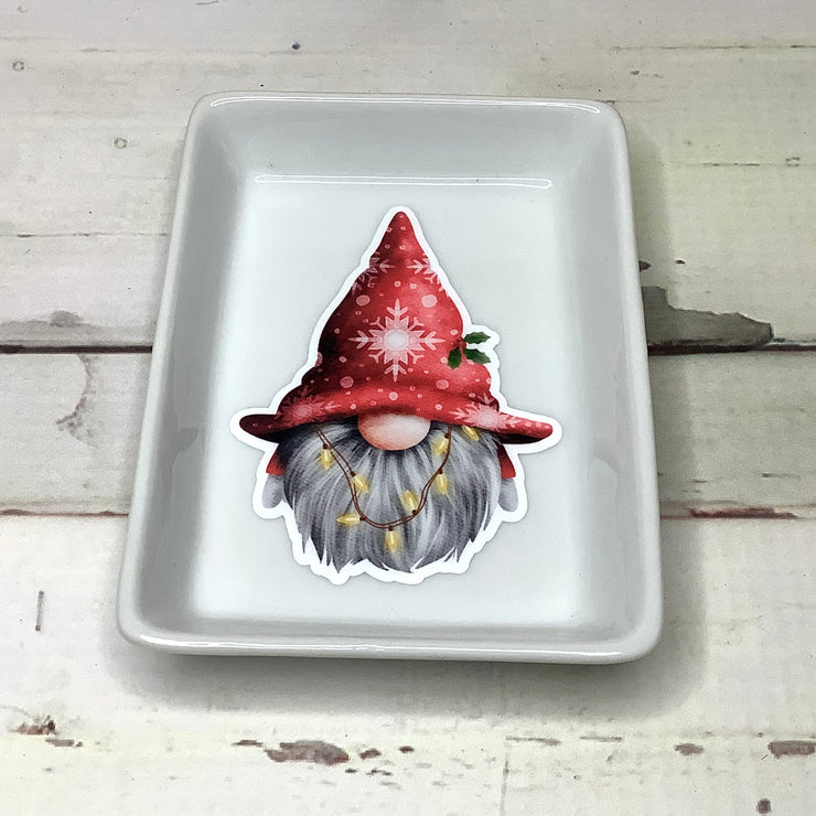 Snowflake Christmas Gnome/Small Trinket Dish by lydeen