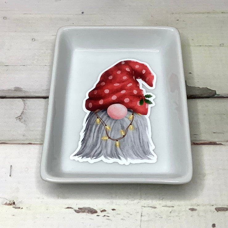 Polka Dot Christmas Gnome/Small Trinket Dish by lydeen