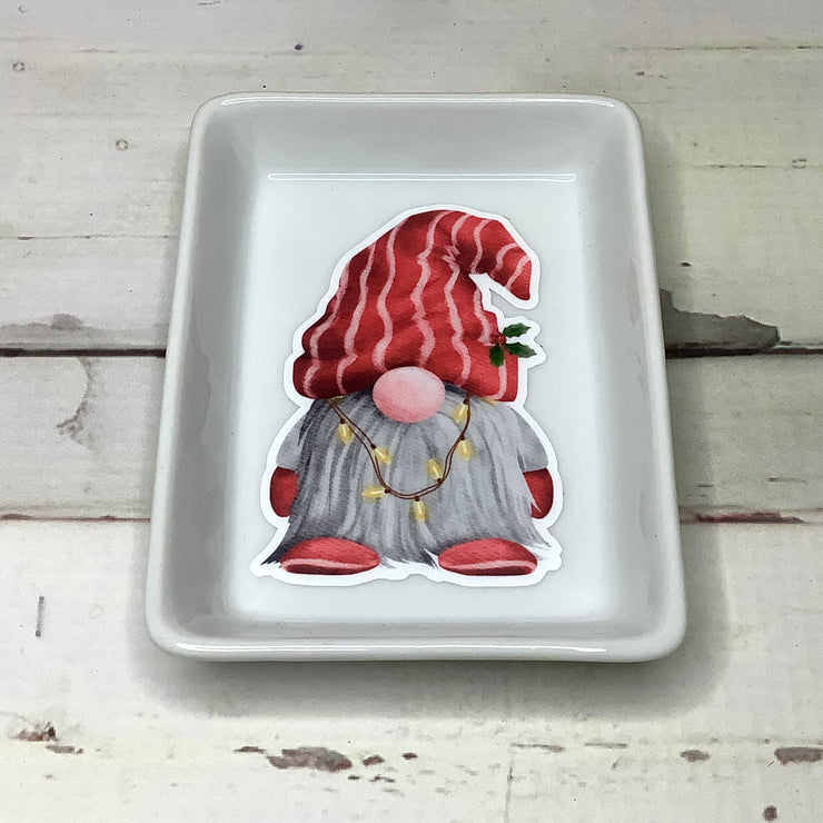 Stripe Christmas Gnome/Small Trinket Dish by lydeen