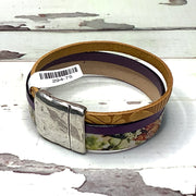 LE294/7.5" Multi-Strand Leather Magnetic Clasp Cuff