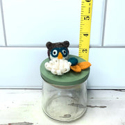 Wooly Owl on Green Stash-it Jar