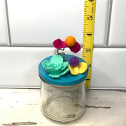 Wooly Flora on Mermaid Blue Stash-it Jar