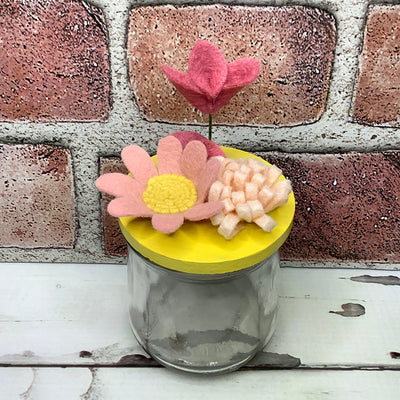 Wooly Flora on Yellow Stash-it Jar