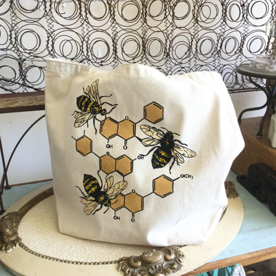 Honey Chemistry - Farmer's Market Tote Bag :: Hand Painted by lydeen