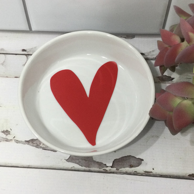 Red Heart/Large Trinket Dish by lydeen