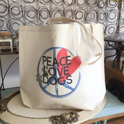 Peace Love Dogs/Farmer's Market Tote Bag