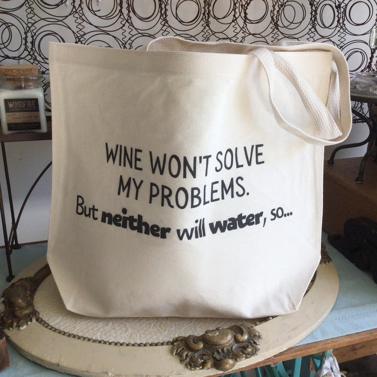 Wine Won't Solve My Problems/Farmer's Market Tote Bag