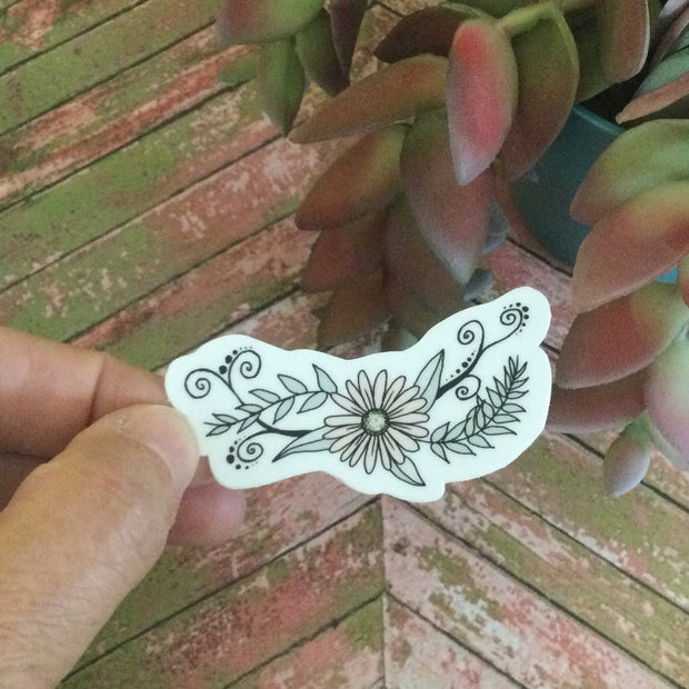 Floral Swag Pink/Vinyl Sticker - by lydeen