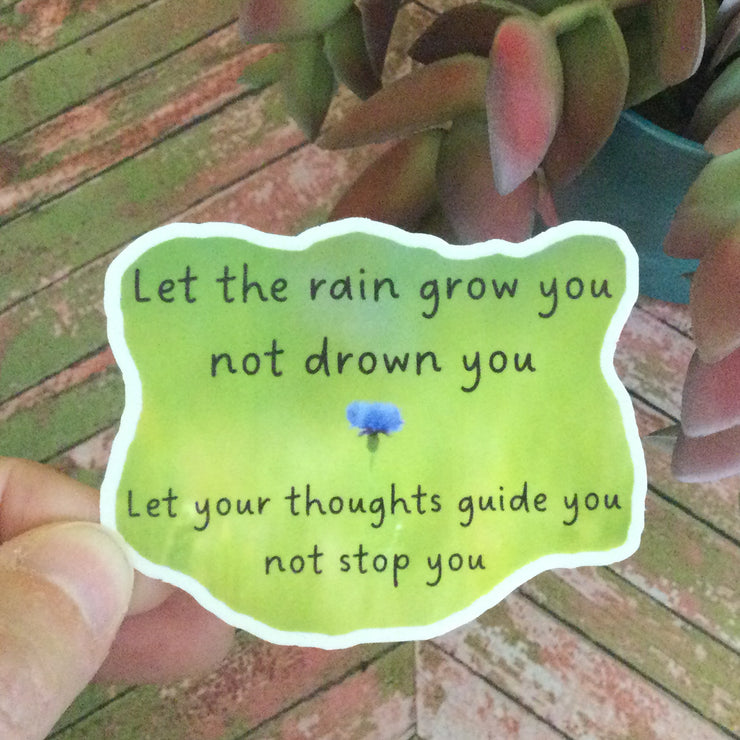 Let The Rain Grow You/Vinyl Sticker - by lydeen