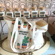 Surrounded by Pricks-Terra Cotta/Farmer's Market Tote Bag Hand Painted by lydeen