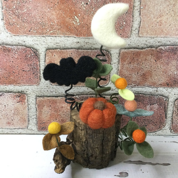 Harvest Pumpkin, Small Bat & Moon/Halloween Treehouse by lydeen